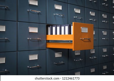 3D illustration file cabinet