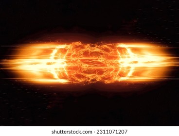 3d illustration of fireball exploding and burning with energy concept