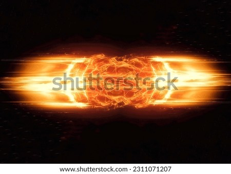 3d illustration of fireball exploding and burning with energy concept