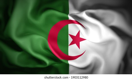 3d illustration flag of Algeria. close up waving flag of Algeria. flag symbols of Algeria. - Powered by Shutterstock