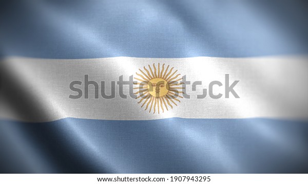 3d illustration flag of\
Argentina. close up waving flag of Argentina. flag symbols of\
Argentina.