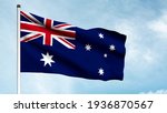 3D Illustration of The flag of Australia is based on the British maritime Blue Ensign – a blue field with the United Kingdom flag in the canton or upper hoist quarter.