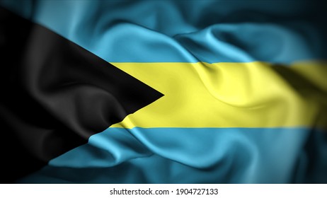 3d illustration flag of Bahamas. close up waving flag of Bahamas. flag symbols of Bahamas.