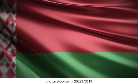 3d illustration flag of Belarus. close up waving flag of Belarus. flag symbol of Belarus.