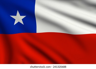 3d illustration flag of Chile