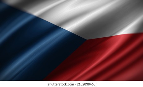 3d illustration flag of Czech Republic. Czech Republic flag of background. A close up of the Czech flag.