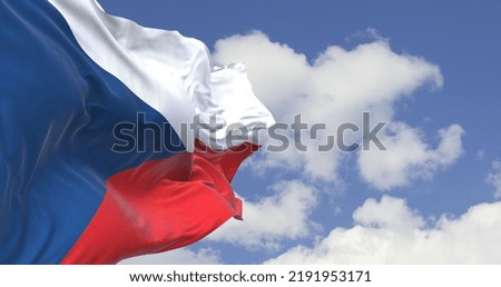 3d illustration flag of Czech Republic. Czech Republic flag isolated on sky background. flag frame with empty space for your text. Foto stock © 