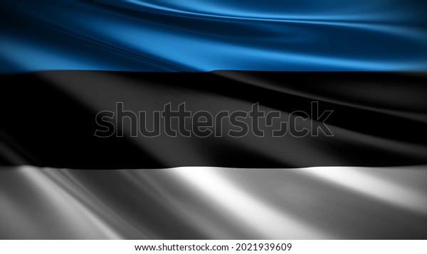 3d illustration flag of Estonia. close\
up waving flag of Estonia. flag symbol of\
Estonia.