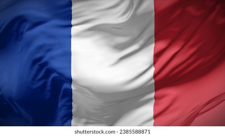 3d illustration flag of France. Close up waving flag of France. - Powered by Shutterstock