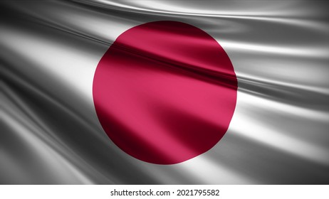3d illustration flag of Japan. close up waving flag of Japan. flag symbol of Japan.