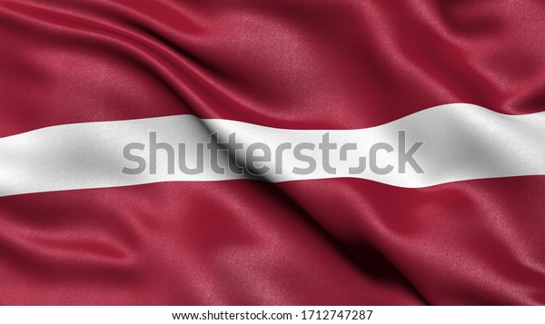 3D\
illustration of the flag of Latvia waving in the\
wind.