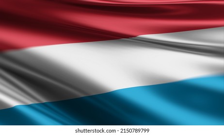 3d illustration flag of Luxembourg. close up waving flag of Luxembourg. flag symbol of Luxembourgish.