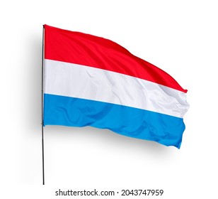 3d illustration flag of Luxembourg. Luxembourg flag isolated on white background.