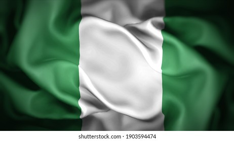 3d illustration flag of Nigeria. close up waving flag of Nigeria. flag symbols of Nigeria.