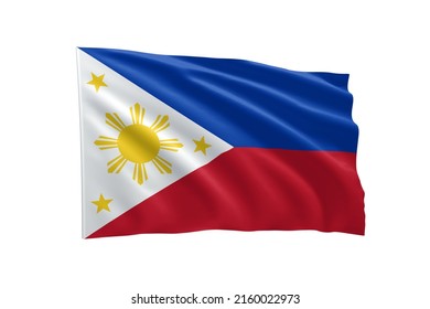 3d illustration flag of Philippines. Philippines flag isolated on white background with clipping path. flag frame with empty space for your text.