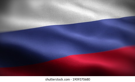 3d illustration flag of Russia. close up waving flag of Russia. flag symbols of Russia.