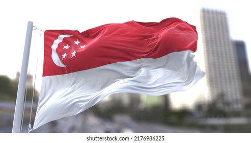 3d Illustration Flag Singapore Flag Symbols Stock Illustration ...