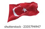 3d illustration flag of Turkey. Turkey flag waving isolated on white background with clipping path. flag frame with empty space for your text.