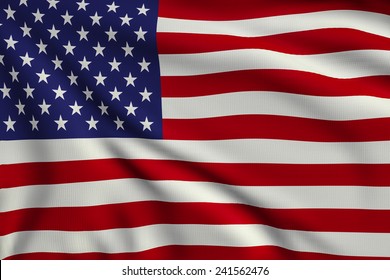 3d illustration flag of United States