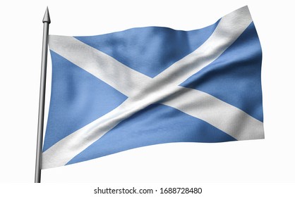 3d Flag Scotland On Sky Background Stock Illustration 299625644 ...