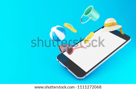 Similar – Image, Stock Photo 3d smartphone. Tropical summer vacation