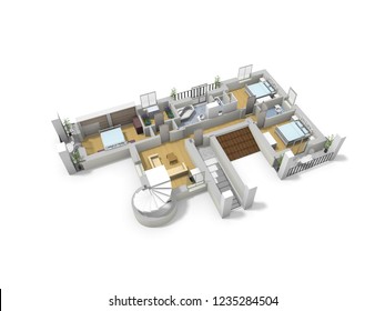 3D Illustration Floor Plan