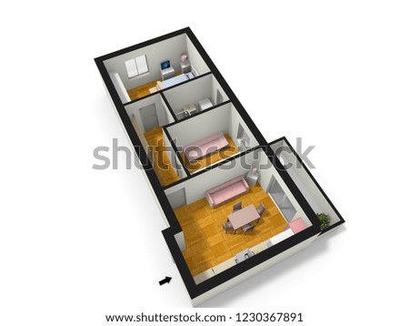 3D illustration floor plan