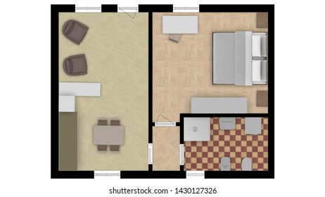 3d Illustration Floor Plan Floorplan Stock Illustration 1430127326 ...