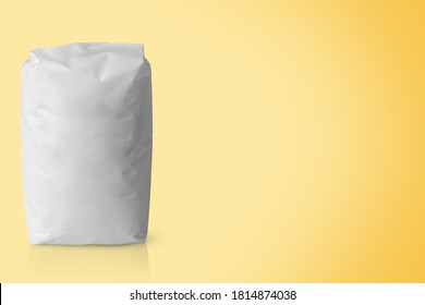 3D Illustration. Flour Paper Bag Packaging Mockup.