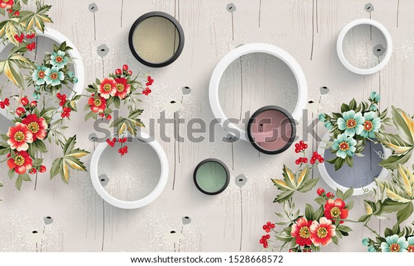 3d illustration of flower wallpaper- 3d wallpaper ILLUSTRATION