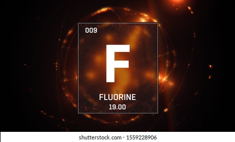 3D illustration Fluorine as