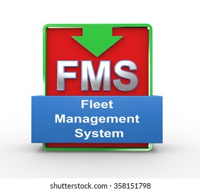 3d Illustration Of Fms Fleet Management System Concept