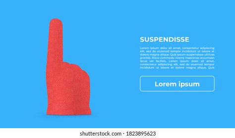 3d Illustration. Foam Finger Isolated