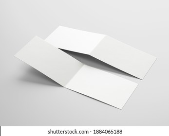 3D Illustration. Folded Business Card Mockup Isolated.