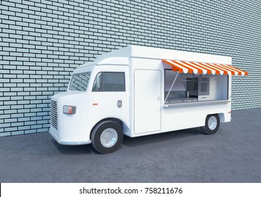 3D Illustration Of Food Truck