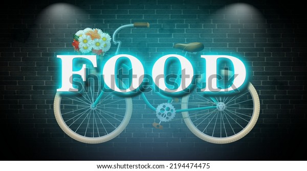 3d Illustration, Food Wallpaper for Hotel or Restaurant Wall