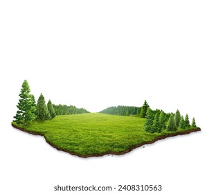 3D illustration of forest landscape. empty space abstract illustration. eco design concept. - Powered by Shutterstock