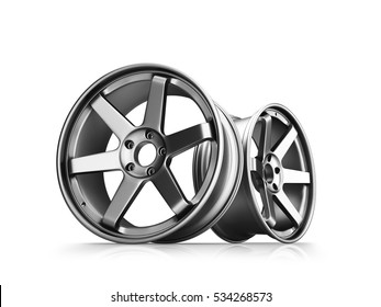 3d Illustration Of Forged Car Rims Isolated On White Background