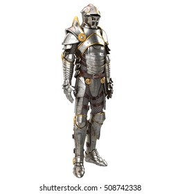 3d Illustration Of A Full Suit Of Armor Isolated On White Background
