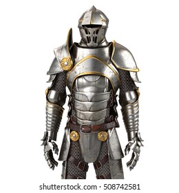 3d Illustration Of A Full Suit Of Armor Isolated On White Background