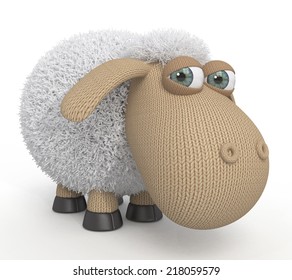 3d Illustration Funny Ridiculous Sheep