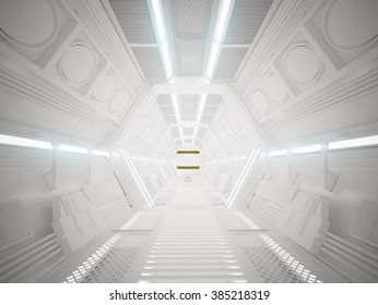 3d Illustration Of Futuristic Design Spaceship Interior 