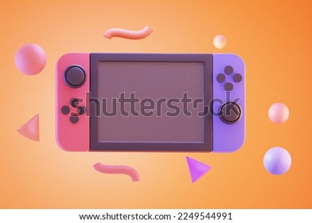 3d illustration of a game console
