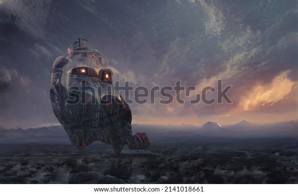 3D\
illustration Game planet sci-fi\
background