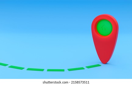 A 3d Illustration, Geolocation Symbol, Light Background, Copy Space, 3d Rendering