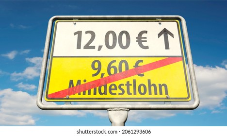  3D Illustration, A German Place-name Sign With The Germans Word 