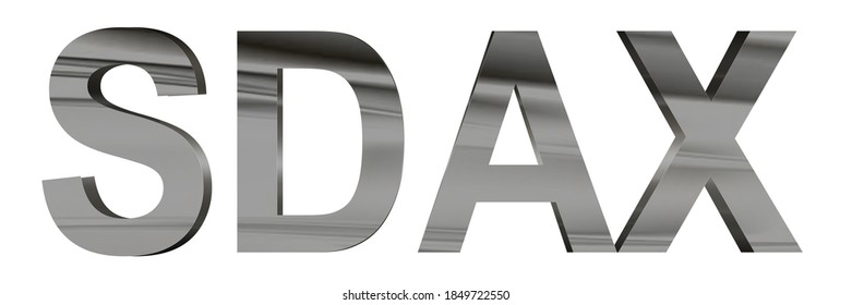 3D Illustration German SDax Chrome Isolated On White