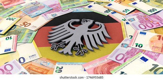 3D Illustration, Germany And Money