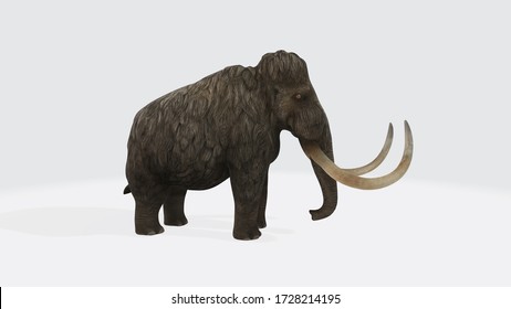 3d Illustration Of A Giant Elephant. 3d Wooly Mammoth