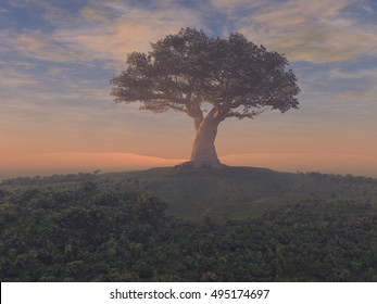 3d Illustration Of A Giant Tree